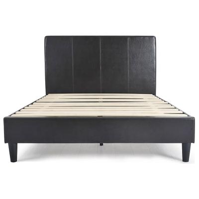 China Foldable Bedroom Furniture Queen Size Black Wood Luxury Bedframe for sale