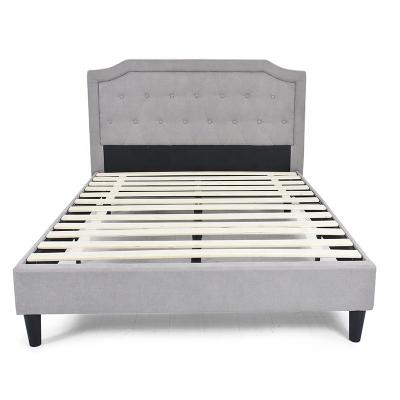 China Foldable High Quality Modern Wooden Queen Size Double Bedframe for sale