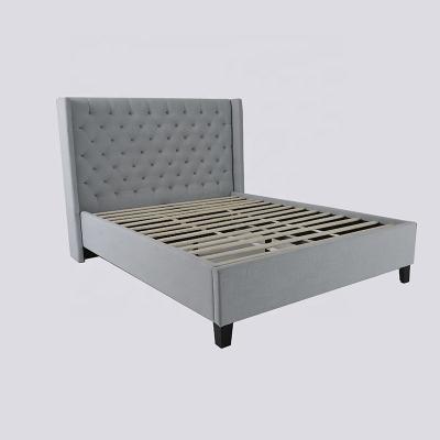 China Gray Modern Luxury King Queen Size Double Foldable Bedframe for sale