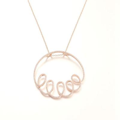 China Custom CLASSIC Best Quality Cheap Price Circle Necklace Valentine's Day Silver Chain Resizable Necklace for sale