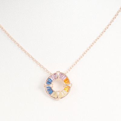 China CLASSIC design high quality cheap fashion necklace simple circle ladies diamond necklace for sale