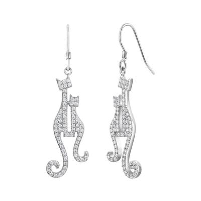 China CLASSIC New Sale Fashion Jewelryleaf drop earrings Rhodium Plated zircon drop earrings for sale