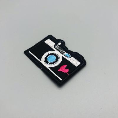 China Other Camera Design Embroidery Patches With Glue On Back Iron On Design Patches Hot Fix for sale