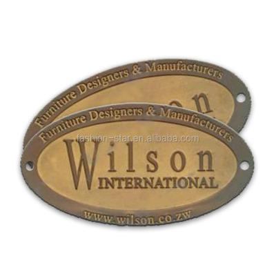 China Europe Best Quality Customized Vintage 3D Plaque Metal Sign Embossed Oval Metal Plate for sale