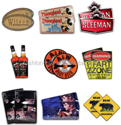 China Europe wholesale high quality outdoor vintage small wall hanging metal round oval tin sign for sale