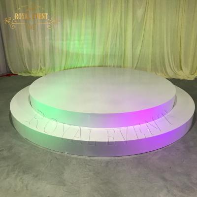 China High density elegant romantic acrylic wedding event /party dance floor round stage platform for backdrop decoration for sale