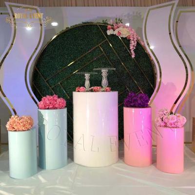 China Wholesale Round Acrylic Wedding Event /party Pedestal Pedestal Stand Wedding Pillar Set For Wedding Supplies for sale