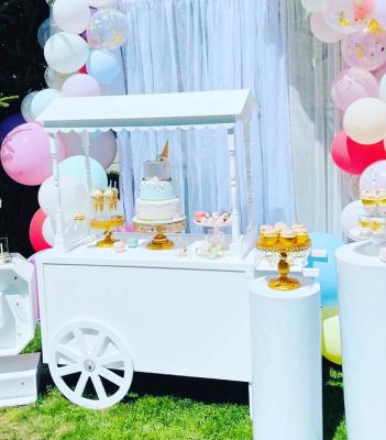 China Custom wedding white wedding event /party dessert candy display cart, candy cart for wedding party decoration for sale