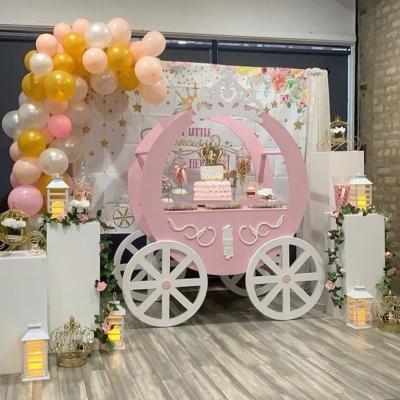 China Wedding Event /party New Christmas Style Candy Flower Cart , Acrylic Candy Carts Display For Wedding Decoration for sale