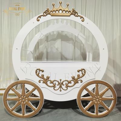 China Newest luxury gold wedding event /party decoration acrylic candy cart, baby shower candy cart for parties for sale