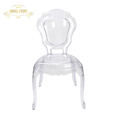 China Latest Design Resin Modern Selling Transparent Princess Chair Used Wedding Dining Event Banquet Chairs for sale