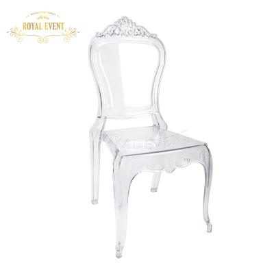 China Prince Chair PC Modern Luxury Rental Royal Transparent Chair Outdoor Outdoor Reception Chiavari Wedding Chair for sale