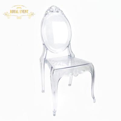 China Modern Wholesale Luxury PC Resin Chair Acrylic Dining Chair Transparent Wedding Sale for sale