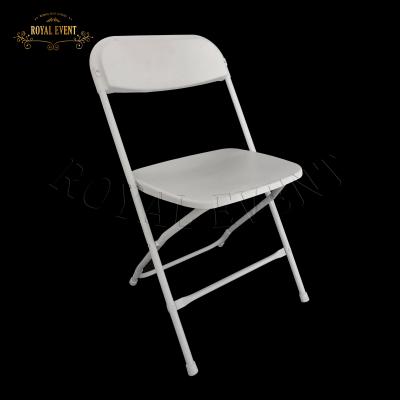 China Modern Portable Outdoor Metal Folding Furniture White Chair For Wedding Event Party for sale