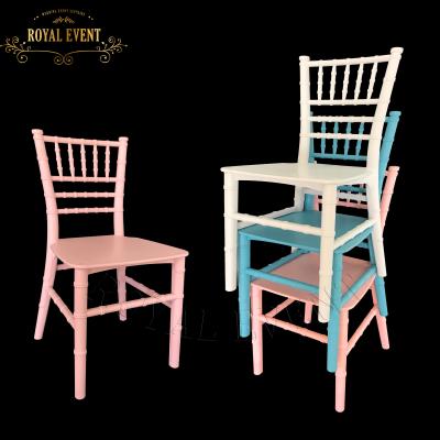 China Modern Royal Event Stackable Kids Party Chairs Kids Plastic Resin Chiavari Chair for sale