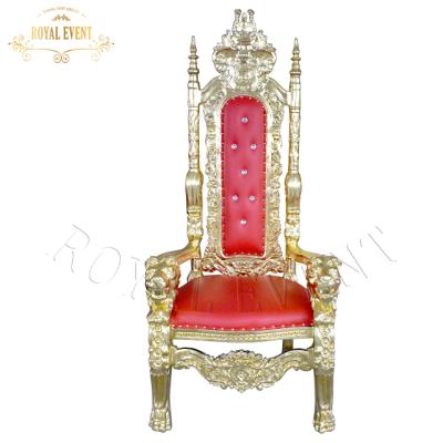 China Modern Gorgeous Wooden Frame Wedding King Throne Chair Hotel Furniture Chairs For Wedding Reception for sale