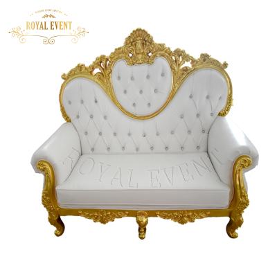 China BEST PRICE EUROPEAN Wedding Loveseat Throne Chair Newlyweds Gold King Throne Rental Sofa for sale