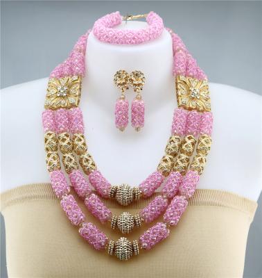 China CLASSIC Pink Hot Selling Jewelry Sets Popular Designs Fashion Beads Jewelry Sets Big Low Price for sale