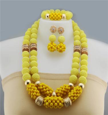 China FASHIONABLE Hot Selling African Wedding Beads Jewelry Sets Big Elegant Jewelry Sets For Ladies for sale