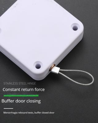 China Energy conservation Punch-Free Door Closer Household Hydraulic Buffer Device Sliding Door Closing Drawstring Mute Automatic Door Closer for sale