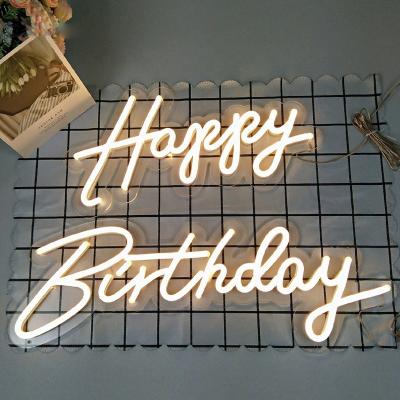 China Buildings Store Happy Birthday Available Neon Sign LED Custom Light For Decoration Indoor Neon Sign for sale