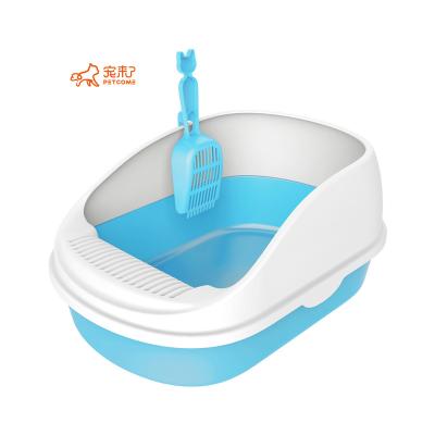 China Viable Suppliers of PETCOME Wholesale Plastic Many Colors Large Cat Litter Box Portable Pet Toilet for sale