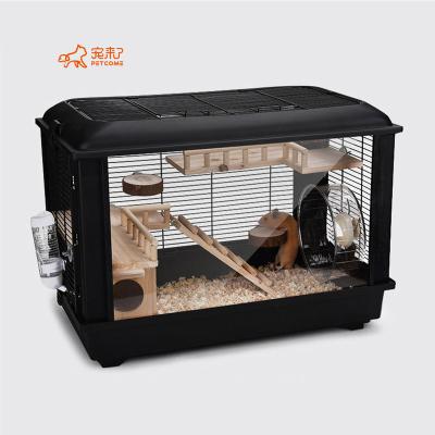 China PETCOME Breathable Luxurious Portable Small Pet Hamster Cage Trash Bin for sale