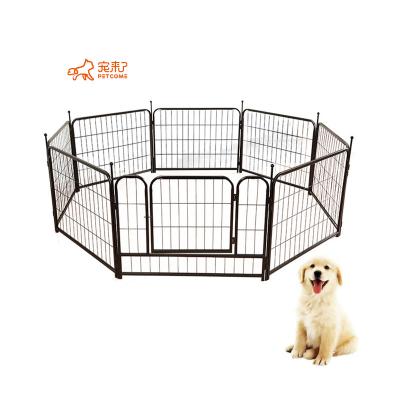 China Breathable Indoor Metal PETCOME Dog Fence With 8 Panels Pet Exercise Kennel Foldable Expandable Playpen Suppliers Large for sale