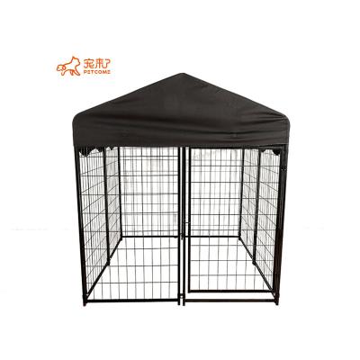 China PETCOME Factory Outdoor Metal Breathable Tube Foldable Dog Playpen With Cover Pet Barrier Exercise for sale