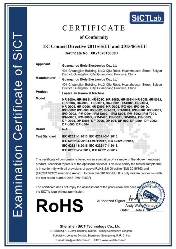 RoHS - Guangzhou Etele Electronics Co., Ltd.