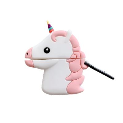 China For Airpods 1/2/3 Cute 3D Cartoon Silicone Pink Unicorn Earphone Protective Cover Case For Airpods 1 PRO Case 2 3 for sale