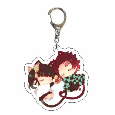 China Hot Selling Anime Animation Cartoon Cute Demon Slayer Lovers Acrylic Key Ring Key Chain for sale