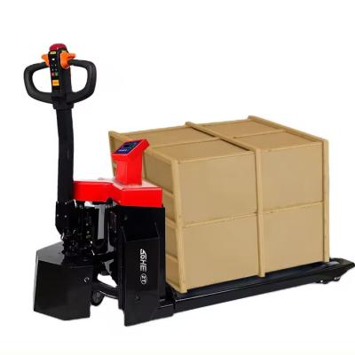 China Battery-Powered SOHE 1-3 Ton Narrow Electric Pallet Truck with Scale and LED Display for sale