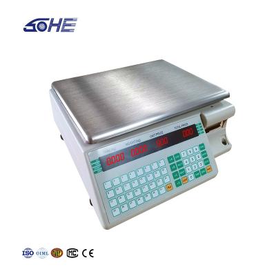 China SHV-TMA Bar Code Printing Table Scale 30kg with and ABS Plastic/ Stainless Steel Plate for sale