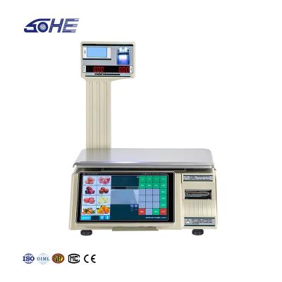 China Maximum Range 30kg Intelligent Bar Code Table Scale SHW-TMF6 with 10/7 Inch Display for sale