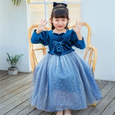 China Anti-Static Princess Dress Party Elsa Dress Carnival 2 Elsa Anna Princess Fancy Girls Costume for sale