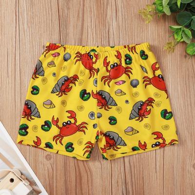 China Breathable Fashion Cute Kids Boys Crab Printed Kids Summer Beach Wear Boys Swim Shorts Kids Trunks for sale