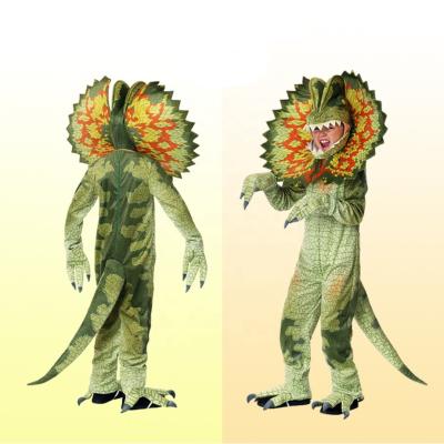 China Newest Arrival Breathable Two Pieces Dinosaur Costume Chameleon Party Halloween Kids Cosplay Jumpsuit Dinosaur Boy's Jumpsuit for sale