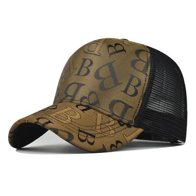 China breathable & New thousand bird B letter baseball cap men's and women's plaid hat fashion waterproof hats for sale