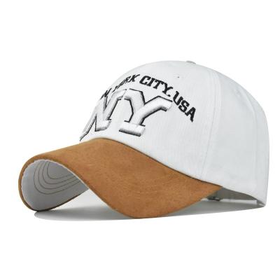 China breathable & Large new waterproof ny letter embroidered baseball cap, used pure cotton, non fading outdoor hat for sale