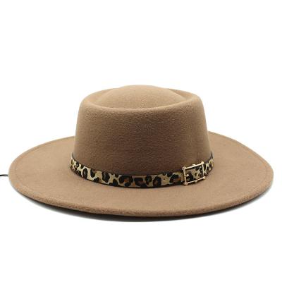 China New Wool Outdoor Round Cover Felt Top Hat Men And Women Fedora Hats Fashion Concave Convex Top Wool Hat for sale