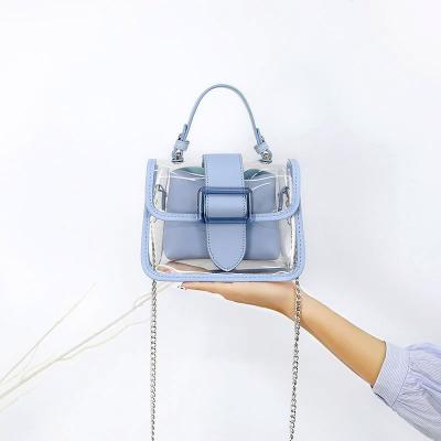 China New transparent PVC bag jelly bag with female chain fashion jelly bag for sale