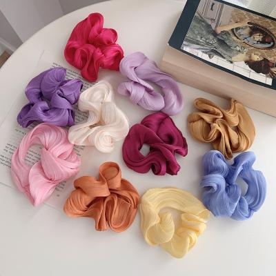 China Fashional Retro Delicate Mercerized Texture Color Large Intestine Headbands Shape Elastic Hair Scrunchies Women Hair Accessories for sale