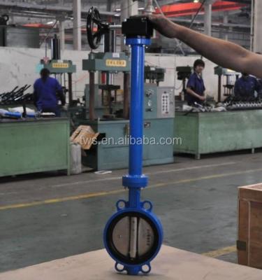 China DN40-DN1200 General Cast Iron PN 10 Worm Gear Pull Out Rod Rubber Lined Wafer Butterfly Valves for sale