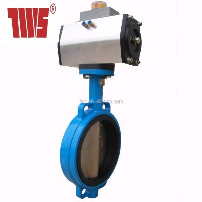 China Double Water Supply Pneumatic Actuator Actuator Wafer Type Butterfly Valve Without Filter Pressure Reducer for sale