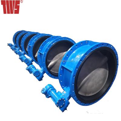 China PN16 Water Double Flange FKM Seat Butterfly Valve For Acid for sale