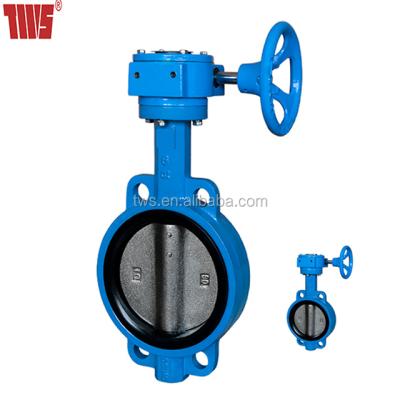 China 6 Inch EPDM Worm Gear Wafer Style Ss General Butterfly Valve for sale