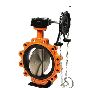 China Construction industry hook butterfly valve with chain wheel for sale