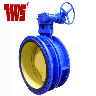 China Water Supply Double Flange Expansion Butterfly Valve With Gearbox And Handwheel for sale