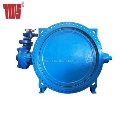 China Water System TWS Logo DN2400 PN10 Double Eccentric Flange Butterfly Valve for sale